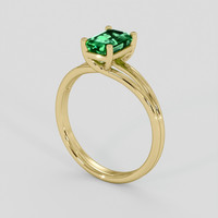 1.08 Ct. Emerald Ring, 18K Yellow Gold 2