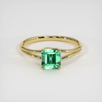 0.85 Ct. Emerald Ring, 18K Yellow Gold 1