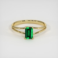 0.54 Ct. Emerald Ring, 18K Yellow Gold 1