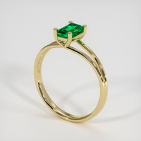 0.54 Ct. Emerald Ring, 18K Yellow Gold 2