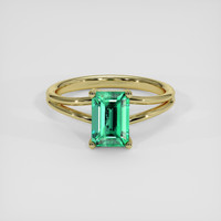 1.61 Ct. Emerald Ring, 18K Yellow Gold 1