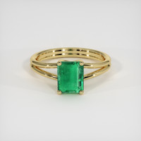 1.42 Ct. Emerald Ring, 18K Yellow Gold 1