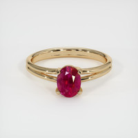 0.99 Ct. Ruby Ring, 18K Yellow Gold 1