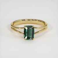 1.05 Ct. Green Sapphire Ring, 18K Yellow Gold 1