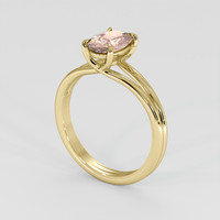 1.19 Ct. Peach Sapphire Ring, 18K Yellow Gold 2
