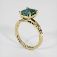 2.44 Ct. Greenish Blue Sapphire Ring, 18K Yellow Gold 2