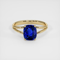 2.62 Ct. Blue Sapphire Ring, 18K Yellow Gold 1
