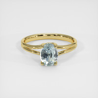 1.79 Ct. Bluish Green Sapphire Ring, 18K Yellow Gold 1