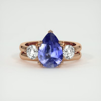 2.54 Ct. Purplish Blue Sapphire Ring, 14K Rose Gold 1