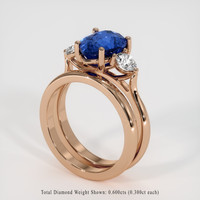 3.20 Ct. Sapphire Ring, 18K Rose Gold 2