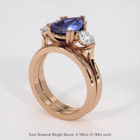 2.54 Ct. Purplish Blue Sapphire Ring, 18K Rose Gold 2