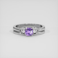 0.83 Ct. Purple Sapphire Ring, Silver 1