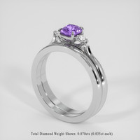 0.83 Ct. Purple Sapphire Ring, Silver 2