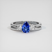 0.92 Ct. Blue Sapphire Ring, 10K White Gold 1