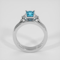 1.35 Ct. Blue Zircon Ring, 14K White Gold 3