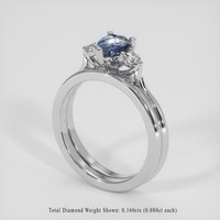 0.89 Ct. Bi Color Sapphire Ring, 14K White Gold 2
