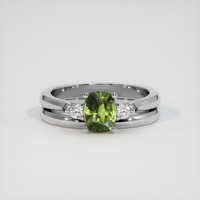 1.20 Ct. Green Sapphire Ring, 14K White Gold 1