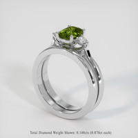 1.20 Ct. Green Sapphire Ring, 14K White Gold 2