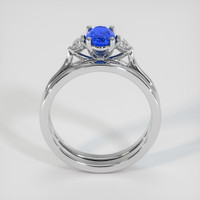 0.88 Ct. Blue Sapphire Ring, 18K White Gold 3