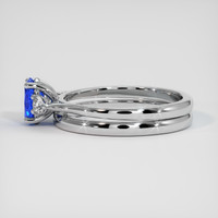 0.88 Ct. Blue Sapphire Ring, 18K White Gold 4