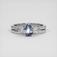 0.89 Ct. Bi Color Sapphire Ring, 18K White Gold 1
