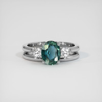 1.56 Ct. Sapphire Ring, 18K White Gold 1