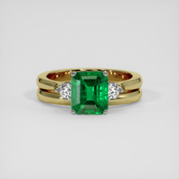 1.76 Ct. Emerald Ring, 18K White & Yellow 1