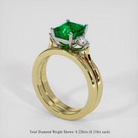 1.76 Ct. Emerald Ring, 18K White & Yellow 2