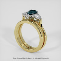 0.66 Ct. Bluish Green to Purplish Pink Alexandrite Ring, 18K White & Yellow 2
