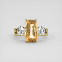 4.64 Ct. Golden Brown Hessonite Garnet Ring, 14K Yellow Gold 1