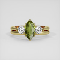 0.97 Ct. Green Sapphire Ring, 14K Yellow Gold 1