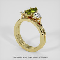 0.97 Ct. Green Sapphire Ring, 14K Yellow Gold 2