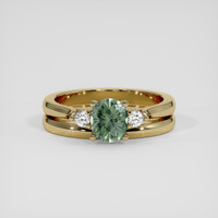 1.40 Ct. Green Sapphire Ring, 14K Yellow Gold 1