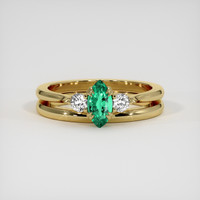 0.50 Ct. Emerald Ring, 18K Yellow Gold 1