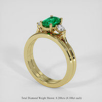 0.85 Ct. Emerald Ring, 18K Yellow Gold 2