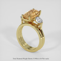 4.64 Ct. Golden Brown Hessonite Garnet Ring, 18K Yellow Gold 2