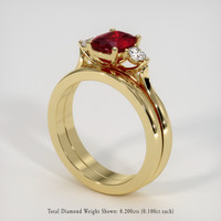 1.22 Ct. Ruby Ring, 18K Yellow Gold 2
