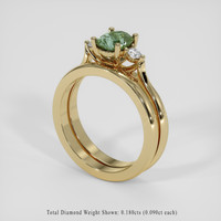 1.40 Ct. Green Sapphire Ring, 18K Yellow Gold 2