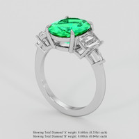 2.14 Ct. Emerald Ring, Platinum 950 2