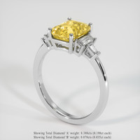 3.00 Ct. Yellow Sapphire Ring, Platinum 950 2