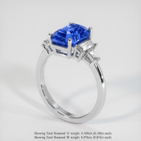 3.81 Ct. Blue Sapphire Ring, Platinum 950 2