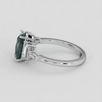 4.17 Ct. Bluish Green Sapphire Ring, Platinum 950 4