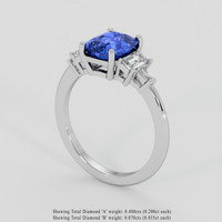 2.12 Ct. Blue Sapphire Ring, Platinum 950 2