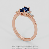 0.97 Ct. Blue Sapphire Ring, 14K Rose Gold 2