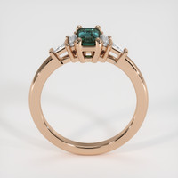 0.57 Ct. Bluish Green Sapphire Ring, 18K Rose Gold 3