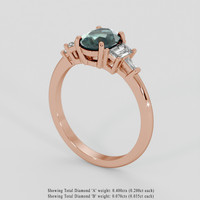 1.71 Ct. Bluish Green Sapphire Ring, 18K Rose Gold 2