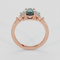 1.71 Ct. Bluish Green Sapphire Ring, 18K Rose Gold 3
