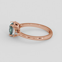 1.71 Ct. Bluish Green Sapphire Ring, 18K Rose Gold 4