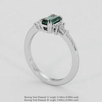 1.11 Ct. Bluish Green Sapphire Ring, Silver 2