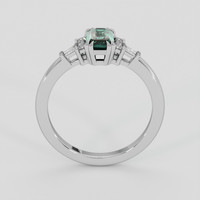 1.11 Ct. Bluish Green Sapphire Ring, Silver 3